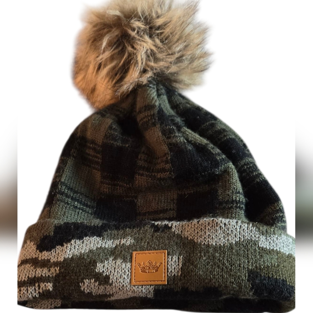 Panche Camo Stocking Hat with Pom Pom